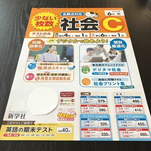 セ3 非売品 社会C 6年生 学習 問題集 ドリル 小学 テキスト テスト用紙 前期 文章問題 家庭学習 2学期制 新学社 受験 勉強 AE622M 地図