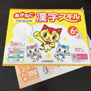 タ98 あかねこ漢字スキル 6年 学習 問題集 ドリル 小学 テキスト テスト 文章問題 家庭学習 国語 理科 算数 光村教育図書 計算 漢字