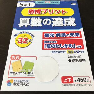 チ51 算数の達成 5年 TC4505 解答 答え 教育同人社 学習 問題集 ドリル 小学 テキスト テスト 文章問題 家庭学習 国語 勉強 計算 漢字