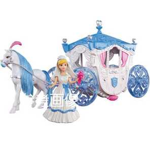 マテル ディズニープリンセス シンデレラ ウェディングキャリッジ　マジッククリップ人形と馬車