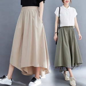 M967* new goods spring summer ** lady's * casual ** body type cover * easy large size waist rubber un- .. culotte skirt * beige 