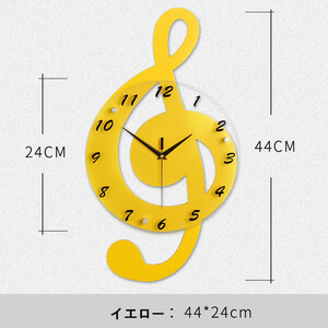 J329★音符♪木製 掛時計 壁掛時計 おしゃれ 掛け時計 静か北欧 モダン 見やすい おもしろ 雑貨 新築 引越し ギフト 5色選択可