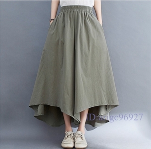 N940* new goods spring summer ** lady's * casual ** body type cover * easy large size waist rubber un- .. culotte skirt * green 