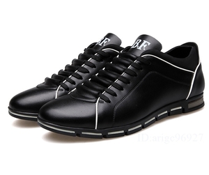 H834★メンズ　スニーカー　ウォーキングシューズ　ドライビングシューズ　紳士靴　カジュアル 24~30cmサイズ選択可 黒 27cm