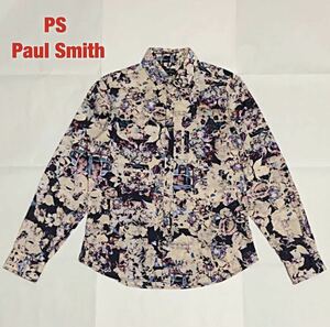 【人気】PS Paul Smith　ピーエスポールスミス　総柄シャツ　フラワー柄　花柄　大きめ柄　インポート　カジュアル　233610 164L