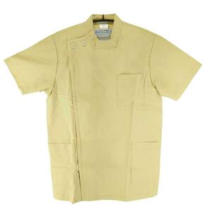 CH2471* new goods color jacket short sleeves right shoulder button right . pocket right front fastener system . processing left front hem Benz S size beige postage 510 jpy 