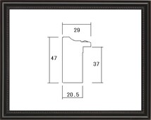 額縁　油絵/油彩額縁 出展用木製仮縁 7300 F6号 鉄黒_画像1