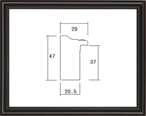 額縁　油絵/油彩額縁 出展用木製仮縁 7300 M50号 鉄黒