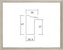 額縁　油絵/油彩額縁 出展用木製仮縁 7300 M30号 シルバー_画像1