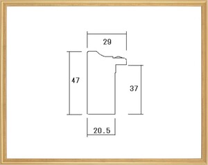 額縁　油絵/油彩額縁 出展用木製仮縁 7300 P8号 ゴールド