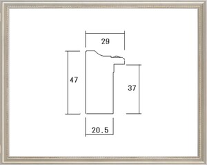 額縁　油絵/油彩額縁 出展用木製仮縁 7300 M20号 シルバー