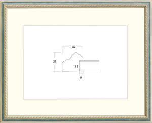 額縁　水彩用額縁 1.5mm厚UVカットアクリル付 8233 F6号 S/ブルー
