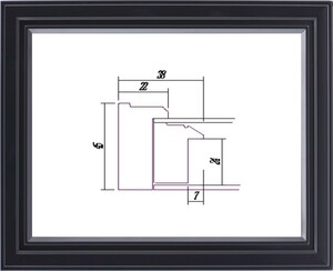 額縁　油絵/油彩額縁 木製フレーム UVカットアクリル付 7753 サイズ F0号 ブラック
