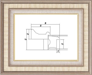 額縁　油絵/油彩額縁 樹脂製フレーム UVカットアクリル付 8159 サイズ F6号 S/アイボリー