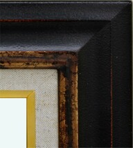 額縁　油絵/油彩額縁 木製フレーム アクリル付 7740 サイズ F10号 鉄黒 ブラック_画像2