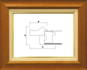 額縁　油絵/油彩額縁 木製フレーム 7720 サイズ M10号 チーク