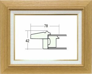 額縁　油絵/油彩額縁 木製フレーム 3427 ガラス付 サイズ SM 木地