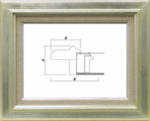 額縁　油絵/油彩額縁 木製フレーム 7711 サイズ F6号 シルバー 銀
