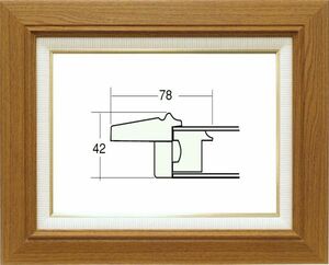 額縁　油絵/油彩額縁 木製フレーム 3427 ガラス付 サイズ F6号 チーク