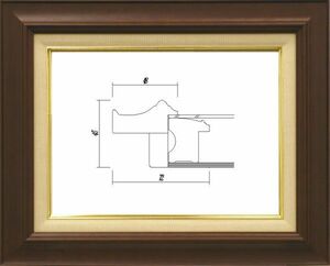額縁　油絵/油彩額縁 木製フレーム 7720 サイズ F3号 ブラウン 茶
