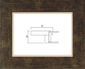 額縁　油絵/油彩額縁 木製フレーム UVカットアクリル付 3463 サイズ F3号 ダークブラウン