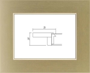 額縁　油絵/油彩額縁 木製フレーム UVカットアクリル付 3463 サイズ F4号 ゴールド
