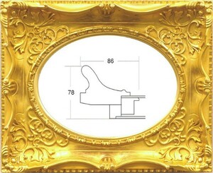 額縁　油絵/油彩額縁 木製フレーム 成型フレーム アクリル付 7826 サイズ F8号 ゴールド 金