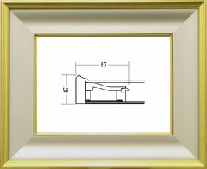 額縁　油絵/油彩額縁 木製フレーム 3407 アクリル付 サイズ SM 金泥 ( ゴールド マッド)