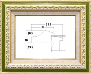 額縁　油絵/油彩額縁 アクリル付 8145 F15号 ゴールド/グリーン