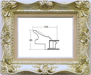 額縁　油絵/油彩額縁 成型フレーム アクリル付 7805 サイズ F8号 シルバー 銀