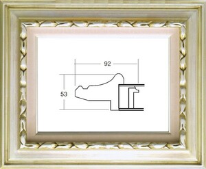 額縁　油絵/油彩額縁 成型フレーム アクリル付 7811 サイズ F3号 シルバー 銀