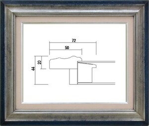 額縁　油絵/油彩額縁 木製フレーム アクリル付 7740 サイズ F3号 シルバー