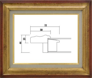 額縁　油絵/油彩額縁 木製フレーム アクリル付 7740 サイズ F10号 ゴールド