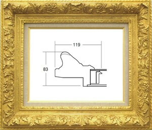 額縁　油絵/油彩額縁 成型フレーム アクリル付 7869 F20号 ゴールド 金