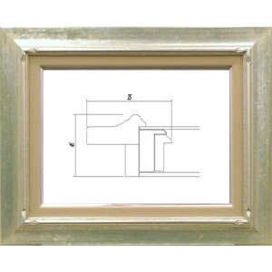 額縁　油絵/油彩額縁 木製フレーム 7717 サイズ F6号 シルバー 銀