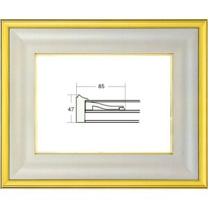 額縁　油絵/油彩額縁 木製フレーム UVカットアクリル付 3411 サイズ F6号 金泥 ゴールド