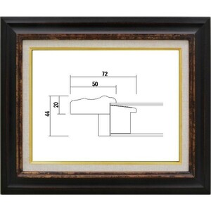 額縁　油絵/油彩額縁 木製フレーム アクリル付 7740 サイズ SM 鉄黒 ブラック