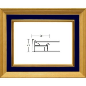 額縁　油絵/油彩額縁 木製フレーム 3017 ガラス付 サイズ SM 紺 ネイビー