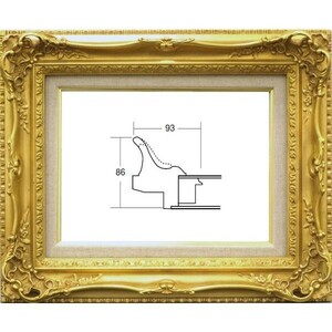 額縁　油絵/油彩額縁 木製フレーム 成型フレーム アクリル付 7840 サイズ F6号 ゴールド 金