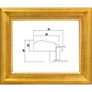 額縁　油絵/油彩額縁 木製フレーム 高級額縁 アクリル付 7100 サイズ F8号 ゴールド