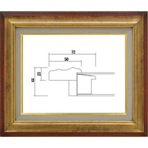 額縁　油絵/油彩額縁 木製フレーム アクリル付 7740 サイズ F20号 ゴールド_画像1