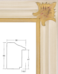 額縁　油絵/油彩額縁 出展用本縁 仮縁 7758 F50号 P50号 M50号 アンティークアイボリー