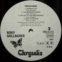 【WB149】RORY GALLAGHER 「Photo-Finish (フォト・フィニッシュ)」, ’78 JPN 白ラベル見本/初回盤　★ブルース・ロック/ハード・ロック_画像6
