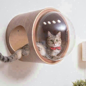 人気新品！猫 キャットウォーク キャットステップ ベッド ハウス 壁付け 天然木 宇宙