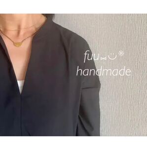 No9・【再販】ハンドメイド 極小真鍮ビーズと半円のネックレス