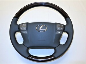 新品! LX570 LX レクサス 純正 ウッド ステアリング ハンドル エアバック LS ランクル ハイエース プリウス タンドラ 管理番号（W-986）