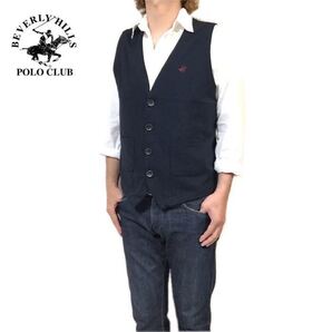 新品 正規 LL BEVERLY HILLS POLO CLUB ポロクラブ ジレ ベスト 薄手ベスト 春夏 オンオフ ネイビー