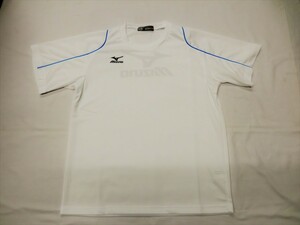mizuno/ミズノ Tシャツ/半袖プラシャツ ホワイト×ブルー Lサイズ