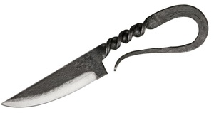 ナイフ　小刀　中世風　炭素鋼一体形成　鍛造仕上げ　PA7867