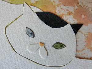 Art hand Auction ◆ عمل تاكامورا يوي, انقطاع الورق, عمل حقيقي, إنها قطة طفلك ◆, عمل فني, تلوين, كلية, قص ورق